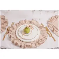 Салфетка из хлопка, с рюшами бежевая - изображение 4